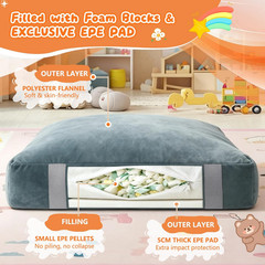 Sensory Crash Pad for Kids Autism Therapy Mat Foam Crash Pad 4×4 Ft Soft Play Ma