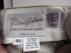 Vintage Tailored Sportsman Ladies Supreme Hunter horse riding Breeches Side Zip