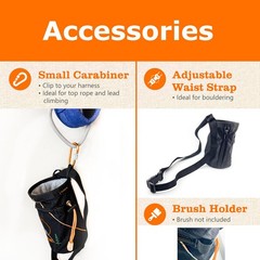 Chalk Bag + for Rock Climbing, Bouldering, Top Rope | Climb On (Chalk Bag (Or…