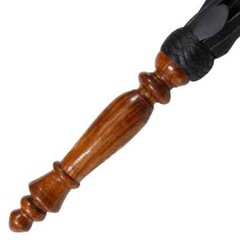 BDSM Real Leather Flogger, Black Cowhide Leather 25 Falls Wooden handle Sex Whip