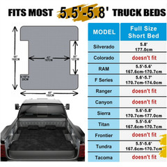 Truck Bed Air Mattress Inflatable Air Mattress For 5.5-5.8ft Short Pickup Truck