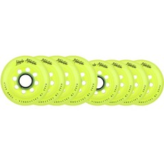 Labeda Wheels 80mm /76mm Hilo Set Addiction Yellow Inline Indoor Roller Hockey