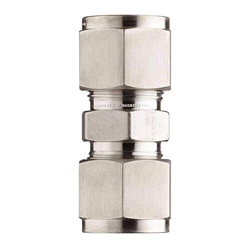 304 Stainless Steel Compression Tube Fitting, 3/8″ x 3/8″ Tube OD, 3/8 Inch