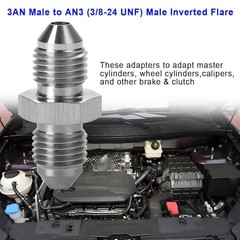 3AN Male to AN3 (3/8-24 UNF) Male Inverted Flare Stainless Steel Brake 1PCS