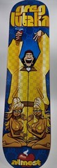 2004 Greg Lutzka «Gucci Suit» Almost Skateboard Deck Rare Vintage 7.5×31 inches