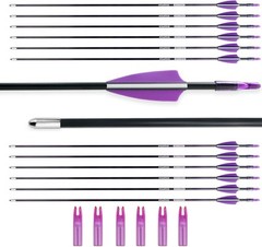 Pack of 12 Bowsoul Target Arrows Carbon Safe Blunt Point Recurve Bow Purple 28″