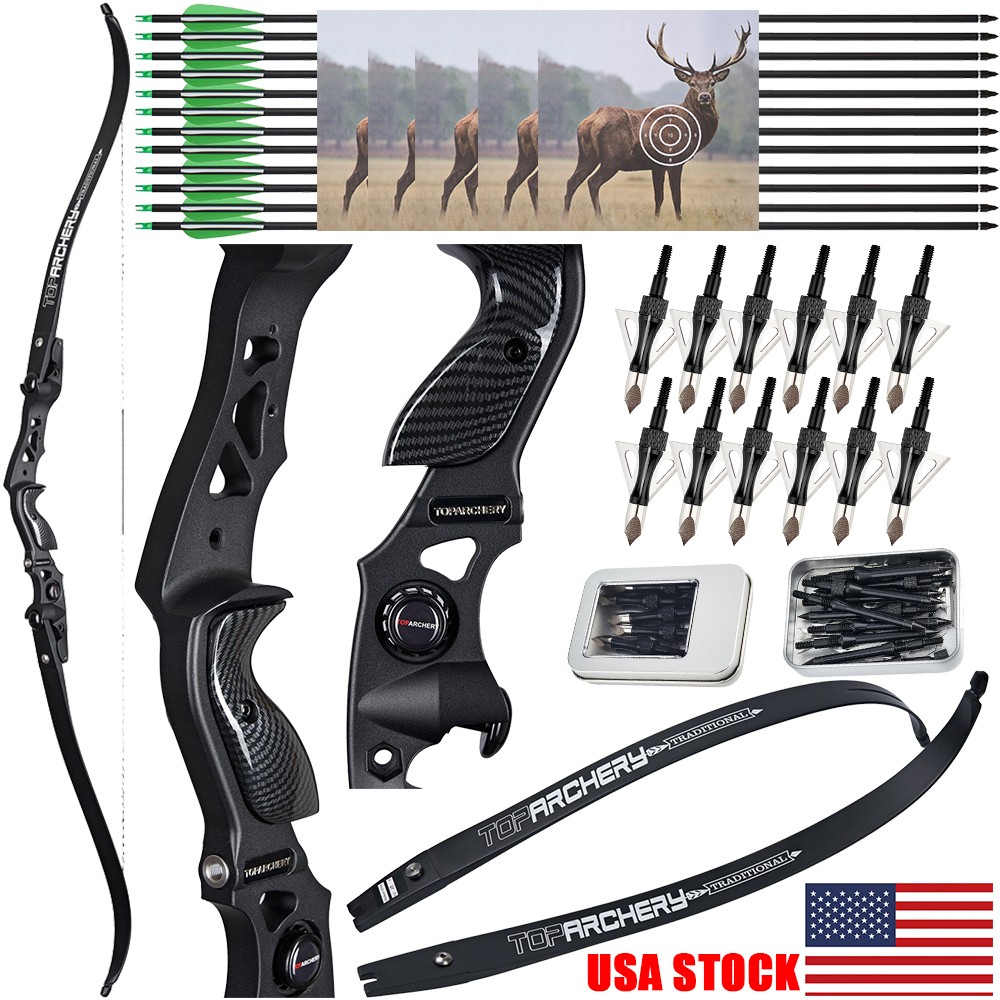 62″ ILF Takedown Recurve Bow 25-60lbs for Archery Adults Hunting & Competition