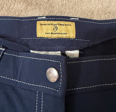 Equestrian Devon-Aire Women’s Riding Breeches Navy Knee Patch Size 34 Stretch