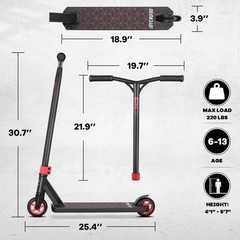 Stunt Scooter for Kids & Teens 6-12 Years – Beginner/Intermediate Freestyle BMX,