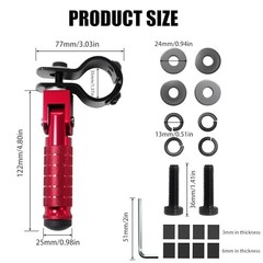 M8 Motorcycle Folding Rearsets Foldable Motorbike Footrest Bicycle Type B Red