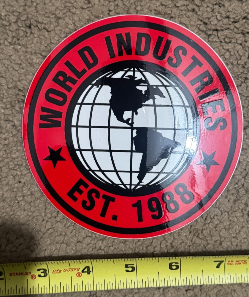 WORLD INDUSTRIES Skateboards Logo EST. 1988 Globe Skateboarding STICKER