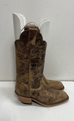 Justin Bent Rail BRL122 Distressed Brown Leather Square Toe Western Boots 9B