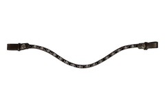 HKM Browband w bling Snaps on Havana Leather Interchangeable w any bridle FULL
