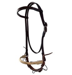 Horse Jaquima FARO Leather Double Rawhide Bosal Bitless Training Trail Bridle
