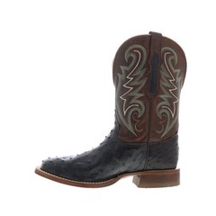 Tony Lama Foster Full Quill Ostrich Made In USA Mens Black Western Boots