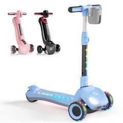 Commugo Electric Scooter Kids Light-Up Wheels Lean-to-Steer 5 mph 3-12 Years