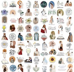 100Pcs Christian Stickers for Water Bottles, Jesus Bible Verse Stickers