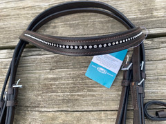 English bridle w/crystal brow band Havana brown leather