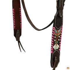 Western Headstall and Breast Collar Set HILASON Tooled Leather Horse Bridle Tack