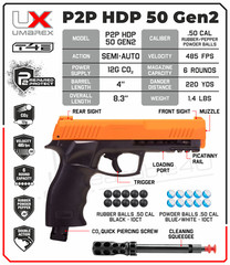 Umarex P2P HDP .50 Cal Gen 2 CO2 Paintball Pistol 2292327