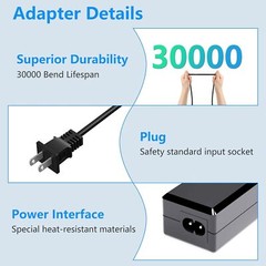 Hiboy Electric Scooter Charger 36V Replacement Power Adapter 42V 2A 10Ft Cable