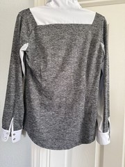 Calverro Riding Show Shirt Sunshirt Heather Grey White Size Large