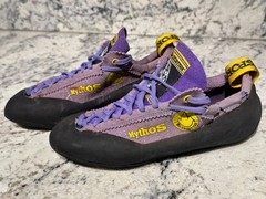 LA SPORTIVA Mythos Purple Rock Climbing Shoes Women’s Size 39 / US 8.5 Italy GUC