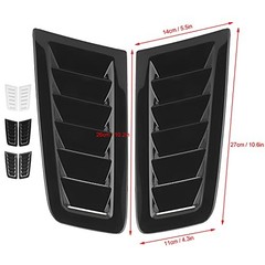 Car Hood Vents, 2Pcs Universal ABS Plastic Bonnet Air Vents Engine Hood Cover