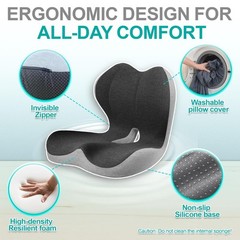 Seat Cushion for Office Chair, Car and Wheelchair Use, with Lumbar Support Pi…