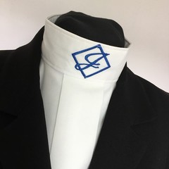 English Hunt Seat Ratcatcher White Show Bib Dickie With Personalized Collar