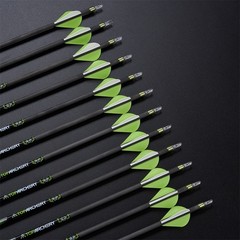 6X Archery Hunting Target Arrows 30″ PURE Carbon Arrows 0.003″ Spine 300/350/400