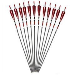 12PCS 31-inch Carbon Arrows Turkey Feather Hunting For Compound & Recurve Bow