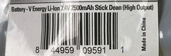 NEW Valken Energy Li-Ion 7.4V 2500mAh Stick Dean(High Output battery TOY AIRSOFT