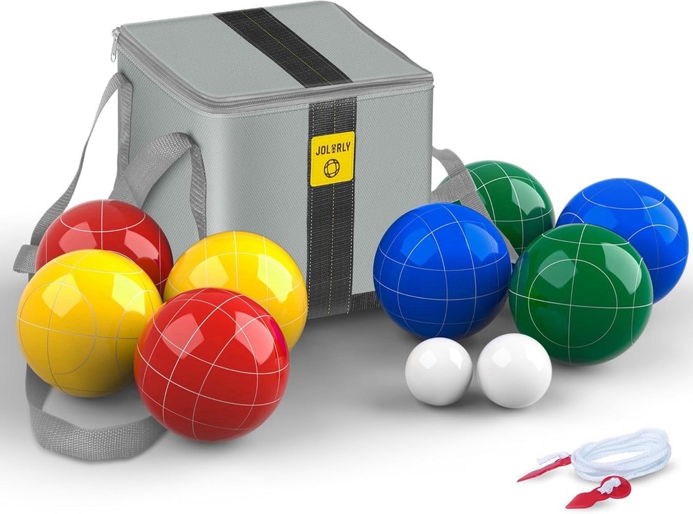 Bocce Ball Set, 107mm Regulation, 920g, Multi-Color, Tournament Use