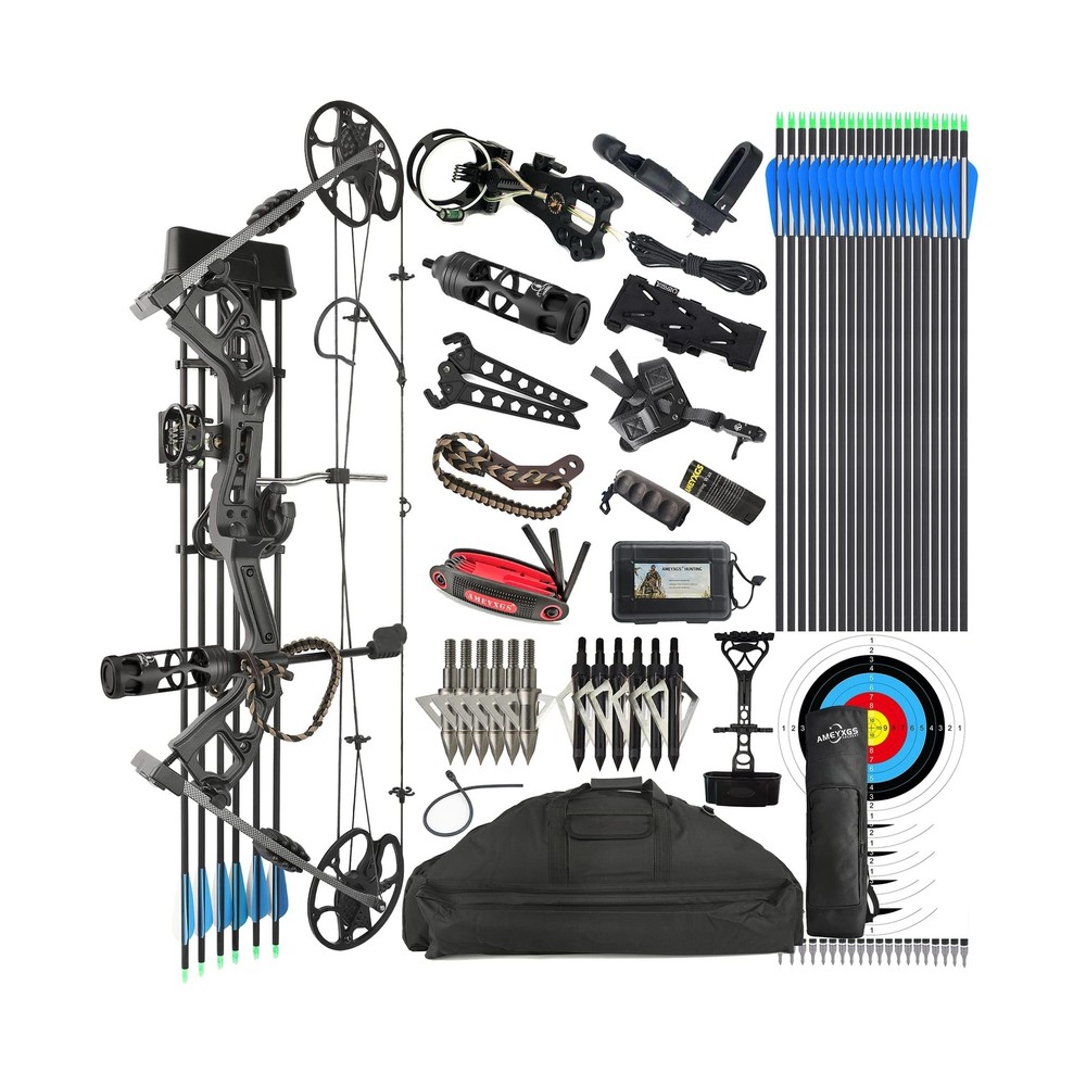 Compound Bow Kit, Hunting & Targeting, Limb Made in USA, Draw Weight 0-70 lbs…