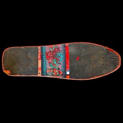 Vintage 1989 Schmitt Sticks Chris Miller “Faces” Skateboard Deck Used