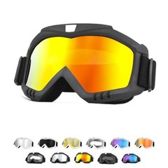 Dirt Bike Goggles, Windproof ATV Off-Road Goggle, Wide Vision Riding Black-red