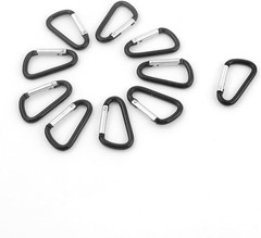 10 PCS Aluminum Carabiner D Shape Spring Clip Snap Key Hook Keychain Buckle
