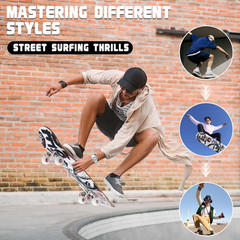 Professional Double Kick Skateboard, 31 Inch Maple Deck, ABEC