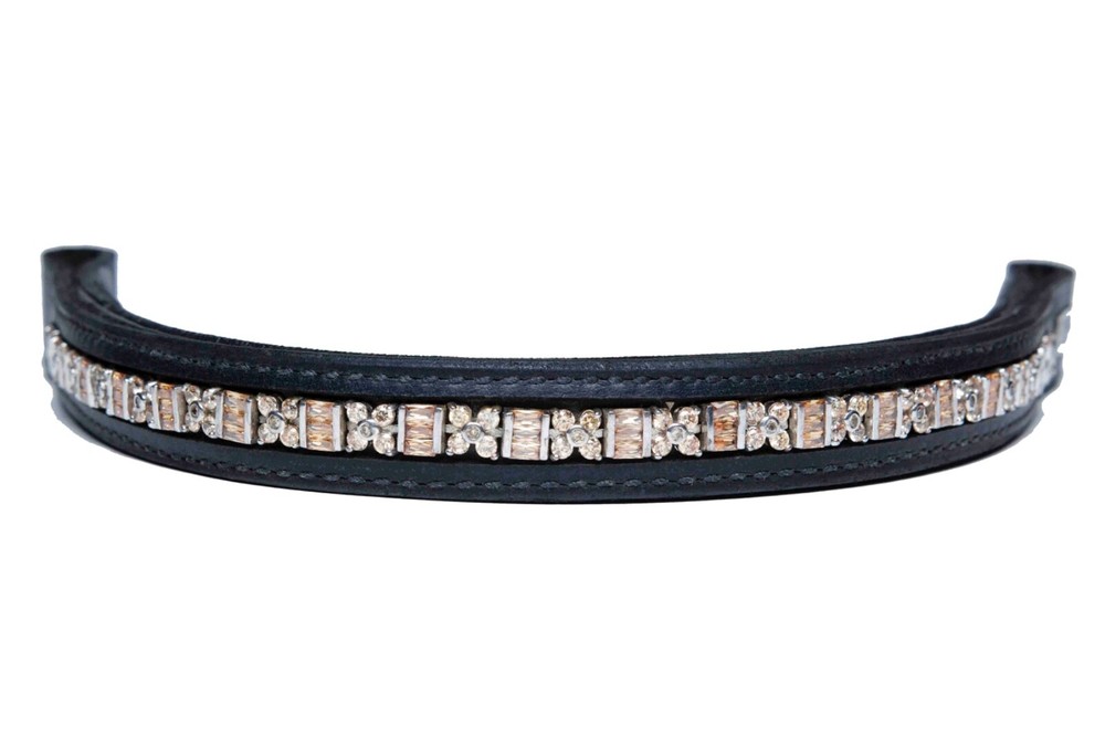 Browband People On Horses, Aztec Champagne CZ – (3) 16″, (1) 17″, 1 3/4″ Endloop