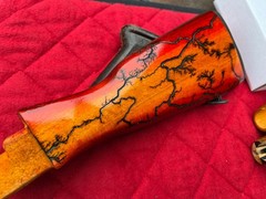 Custom Fractal Burned Romanian ak wood stock set surplus for AGE/GBB airsoft