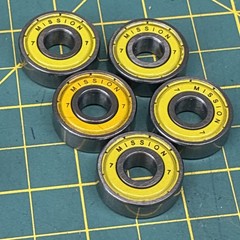 Mission Bearings [ 11 Swiss Orange + 5 Yellow ABEC 7 + 8 Axles ] Roller Hockey