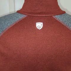 Noble Equestrian Athena Merlot Red Gray Quarter Zip Equestrian Riding Fleece