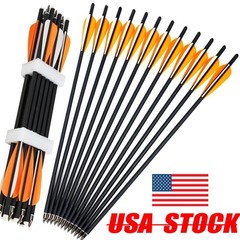 12/24pcs 20 inch Hunting Carbon Crossbow Bolts Half Moon Nocks OD 8.8mm Arrows