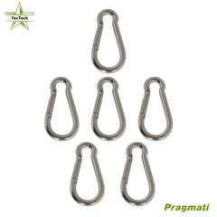 6 Pack 304 Stainless Steel Clips Spring Snap Hook Carabiner Easy To Install