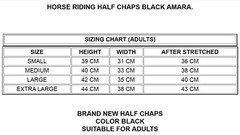 Half Chaps Horse Riding Adult Equestrian Washable Chaps Black Amara