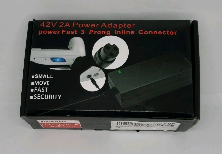 Evaplus 42v2a Power Adapter Power Fast 3 prong inline connector- New open box