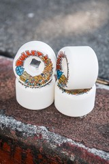 Santa Cruz SLIME BALLS BULLET RIOT VOMITS Skateboard Wheels 60mm 97a WHITE