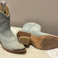 Dan Post women’s Light Blue Suede Leather Pull-On Western Cowboy Boots US 8