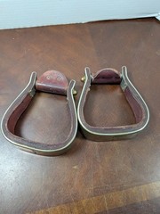 Vintage Diablo USA Silver Plated Overlay Western Saddle Stirrups Engraved Pair